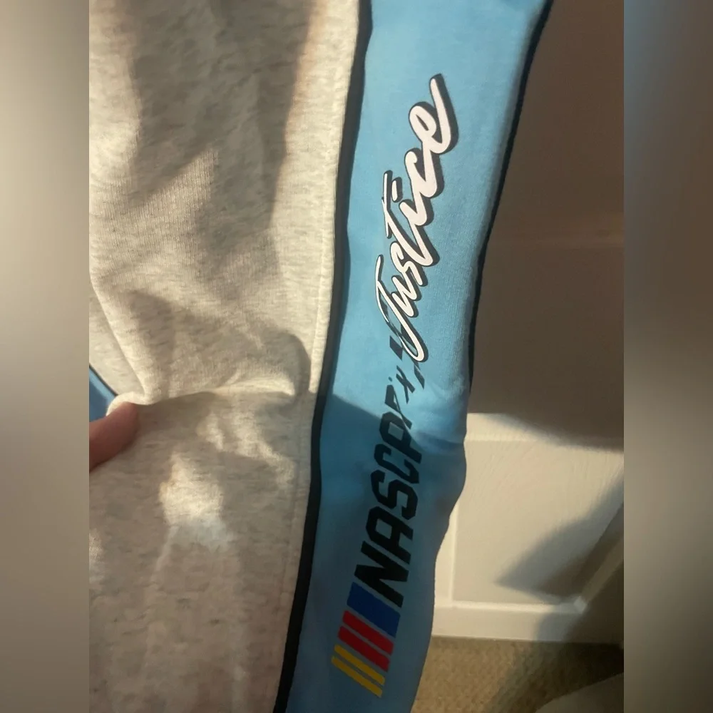 Justice x NASCAR Girls Jogger‎ Sweatpants Size S (7-8) NWT Colorblock Fleece